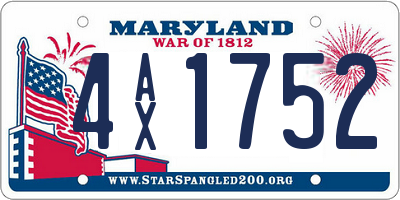 MD license plate 4AX1752