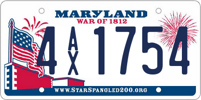 MD license plate 4AX1754