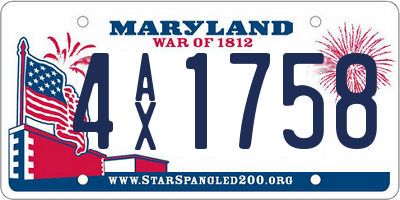 MD license plate 4AX1758