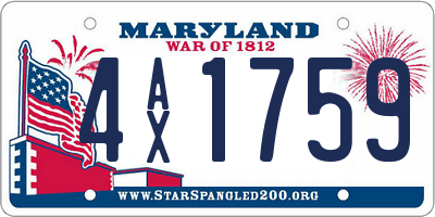 MD license plate 4AX1759