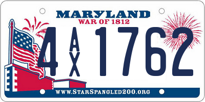 MD license plate 4AX1762