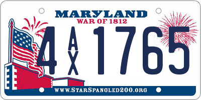 MD license plate 4AX1765