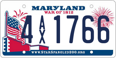 MD license plate 4AX1766