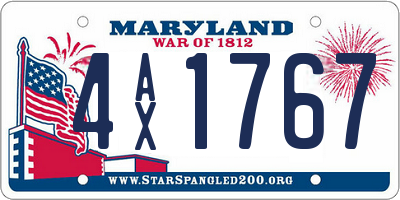 MD license plate 4AX1767