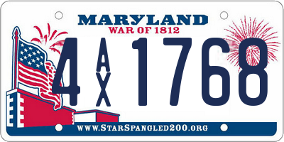 MD license plate 4AX1768