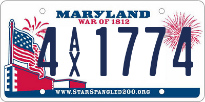 MD license plate 4AX1774