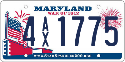 MD license plate 4AX1775