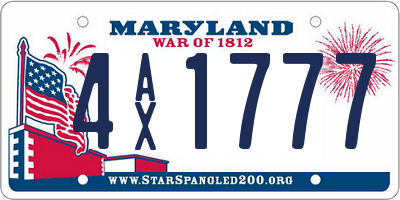 MD license plate 4AX1777