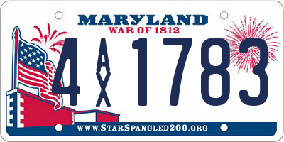 MD license plate 4AX1783