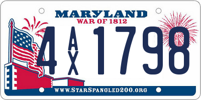 MD license plate 4AX1798
