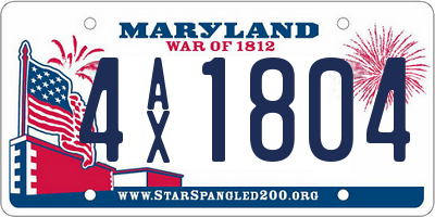 MD license plate 4AX1804