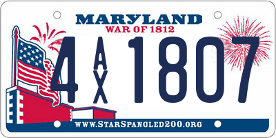 MD license plate 4AX1807