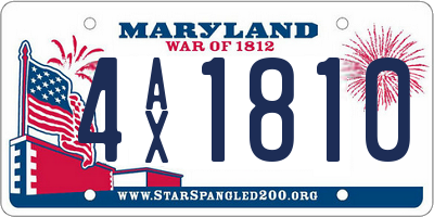 MD license plate 4AX1810