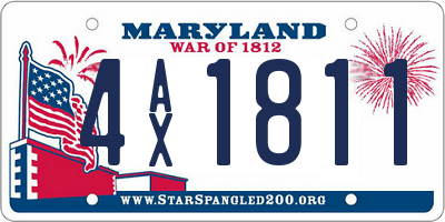 MD license plate 4AX1811