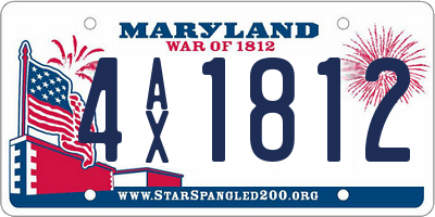 MD license plate 4AX1812