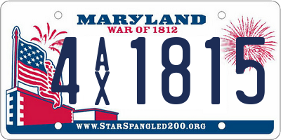 MD license plate 4AX1815
