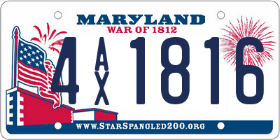 MD license plate 4AX1816