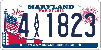 MD license plate 4AX1823