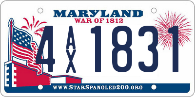 MD license plate 4AX1831