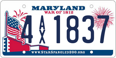 MD license plate 4AX1837