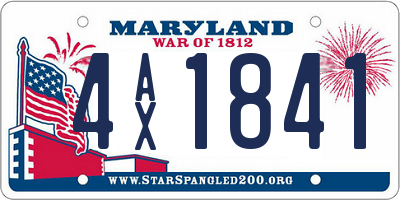 MD license plate 4AX1841