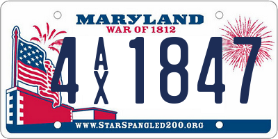 MD license plate 4AX1847