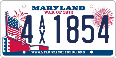 MD license plate 4AX1854