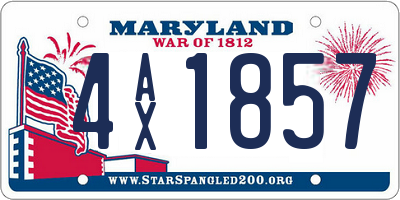 MD license plate 4AX1857