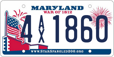 MD license plate 4AX1860