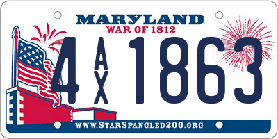 MD license plate 4AX1863