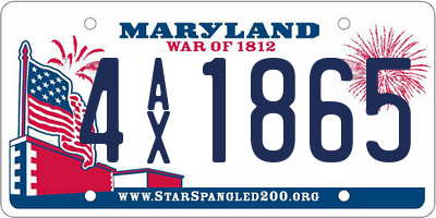 MD license plate 4AX1865