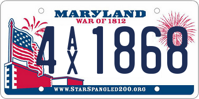 MD license plate 4AX1868
