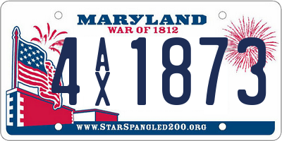 MD license plate 4AX1873