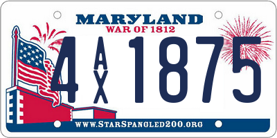 MD license plate 4AX1875