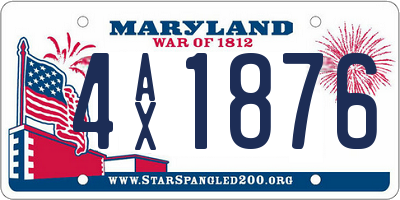 MD license plate 4AX1876
