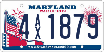 MD license plate 4AX1879