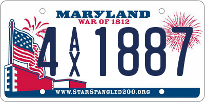 MD license plate 4AX1887