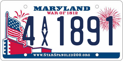 MD license plate 4AX1891