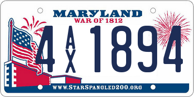 MD license plate 4AX1894