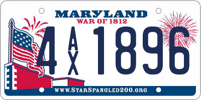 MD license plate 4AX1896