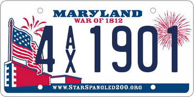 MD license plate 4AX1901