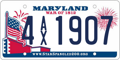 MD license plate 4AX1907