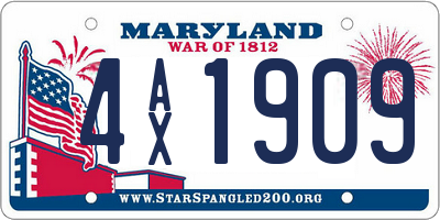 MD license plate 4AX1909