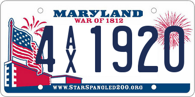 MD license plate 4AX1920