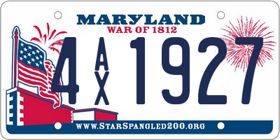 MD license plate 4AX1927