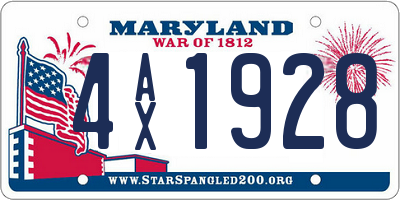 MD license plate 4AX1928