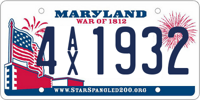 MD license plate 4AX1932