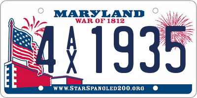 MD license plate 4AX1935
