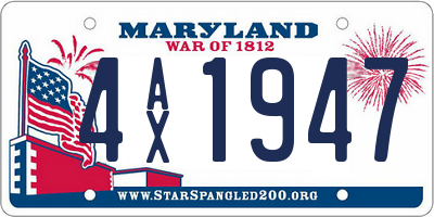 MD license plate 4AX1947
