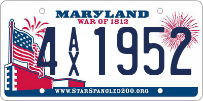 MD license plate 4AX1952